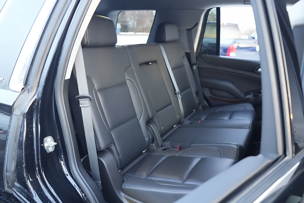 Premium leather second-row captain's chairs inside GMC Yukon XL